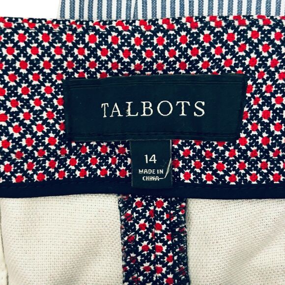 2 Talbots Women's Ankle Pants size 14 Chatham Stripe Heritage Pattern Office - Picture 6 of 11